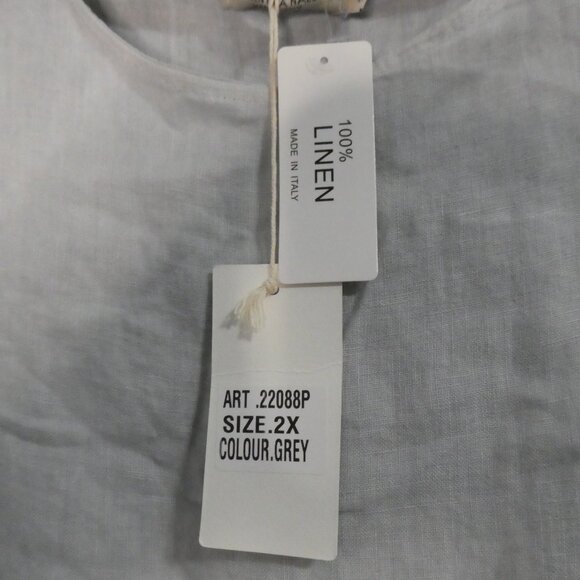 VALENTINA NALDI | 2X | Asymmetrical Tunic Top | Linen | Made In Italy | NWT - Picture 3 of 16